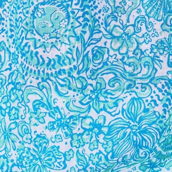 $118 Lilly Pulitzer Tayla Short Sleeve Linen Top Took Me By Sunrise XXSMALL - Picture 4 of 6